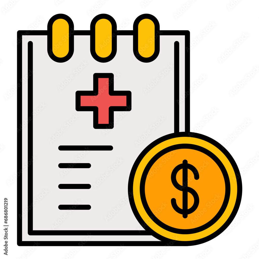 Health Insurance Deductible Flat Multicolor Icon Health Insurance Deductible Flat Multicolor Icon