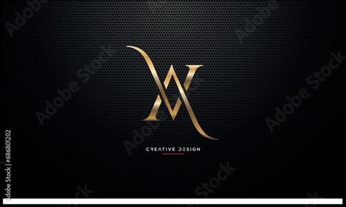 Alphabet letters VA or AV logo monogram