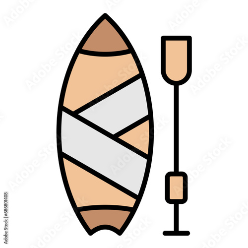 Paddleboarding Flat Multicolor Icon