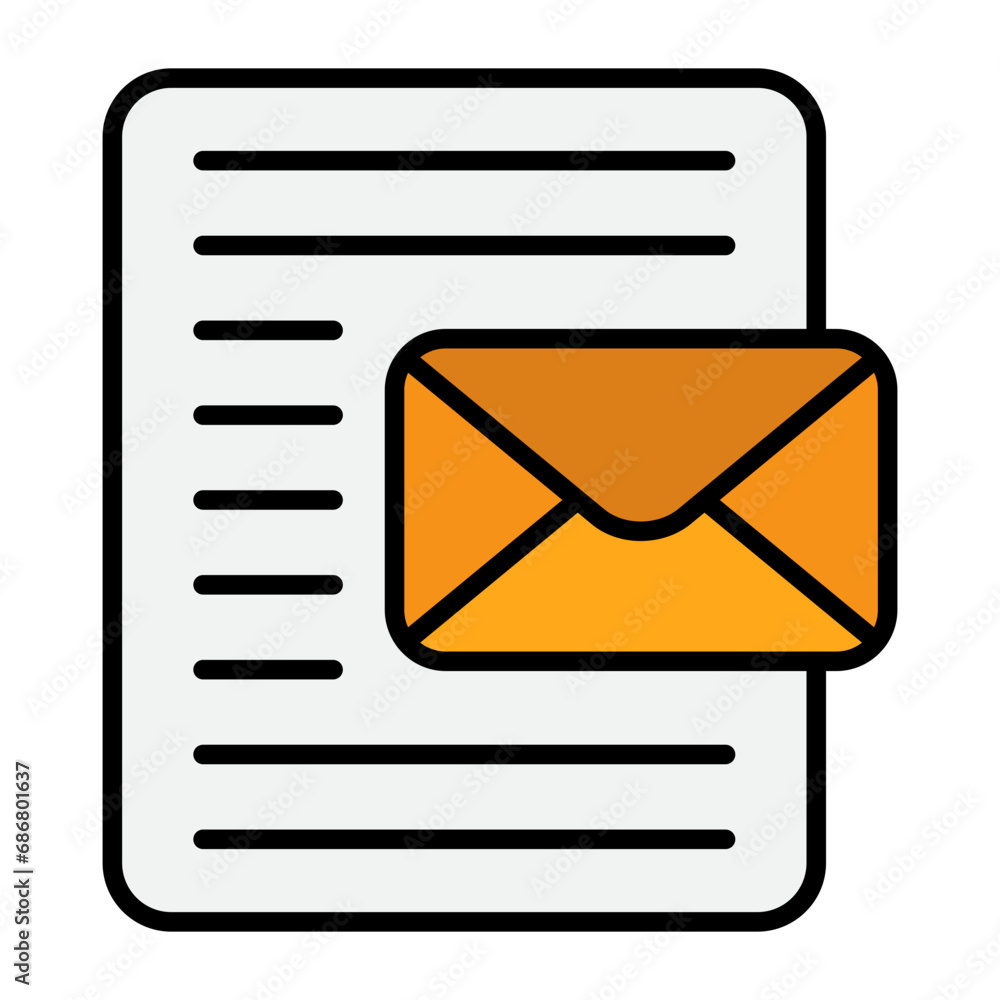 Cover Letter Flat Multicolor Icon Cover Letter Flat Multicolor Icon