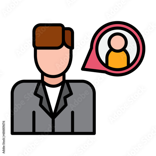 Hiring Manager Male Flat Multicolor Icon