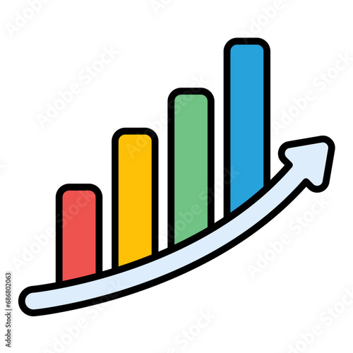 Profit & Loss Statement Flat Multicolor Icon