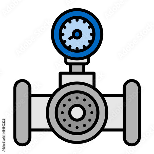 Pressure Checking Flat Multicolor Icon