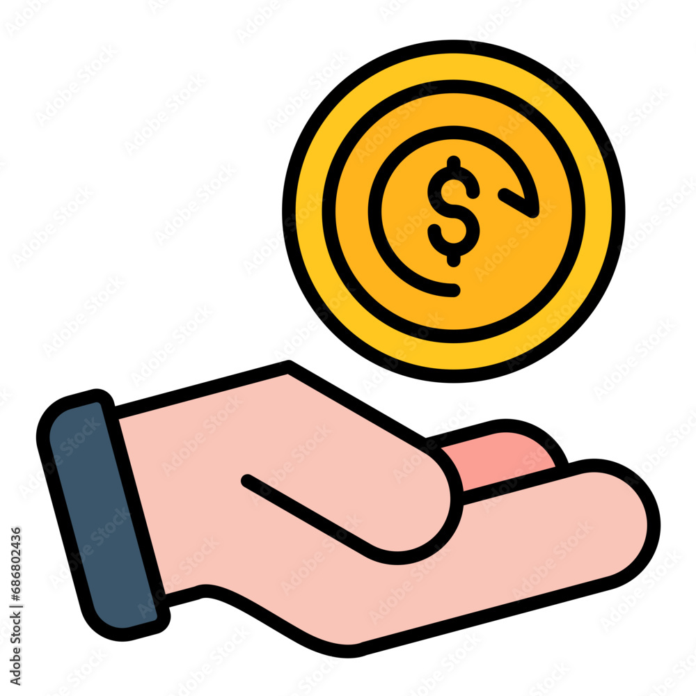 Cashback Flat Multicolor Icon Cashback Flat Multicolor Icon