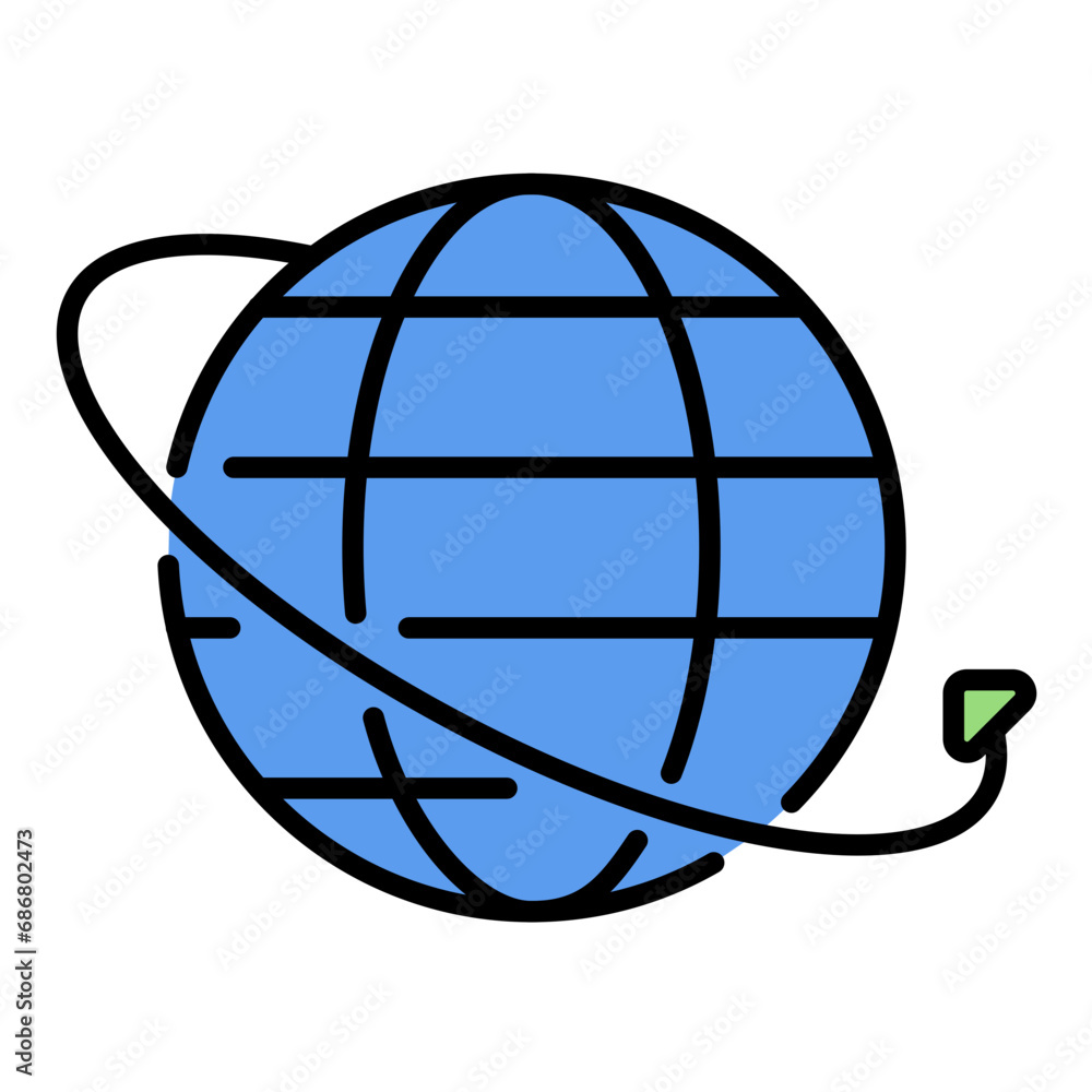 Global Shipping Flat Multicolor Icon Global Shipping Flat Multicolor Icon
