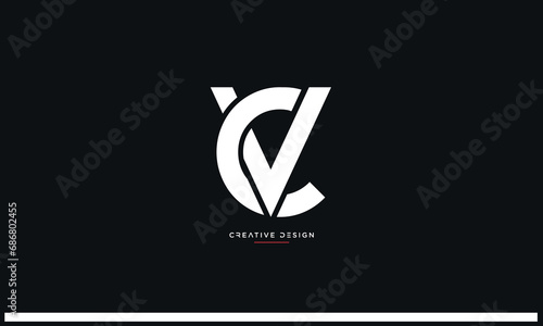 VC or CV alphabet letters logo monogram