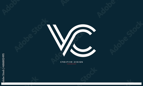VC or CV alphabet letters logo monogram
