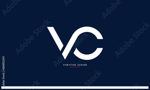 VC or CV alphabet letters logo monogram
