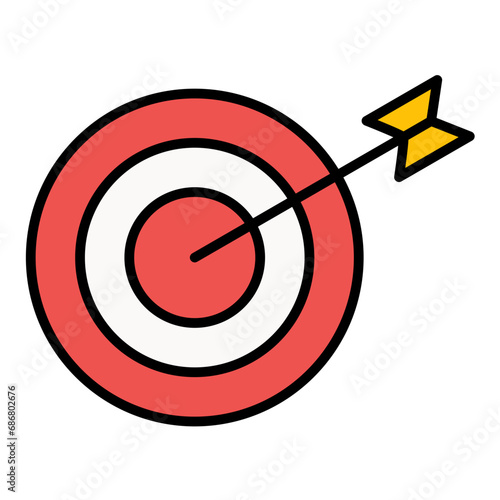 Goals Flat Multicolor Icon