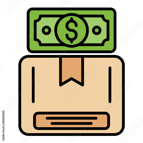 Pay Upon Delivery Flat Multicolor Icon