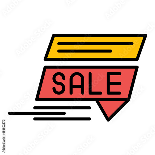 Clearance Sale Flat Multicolor Icon