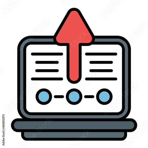Upgrade Laptop Flat Multicolor Icon