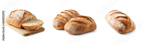 set of isolated loaves of bread