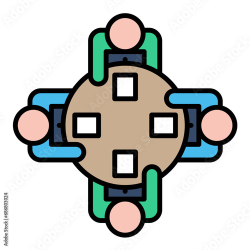 Board Of Directors Flat Multicolor Icon