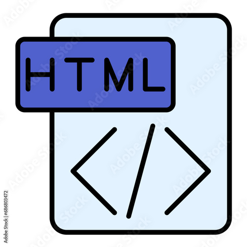 Html Flat Multicolor Icon