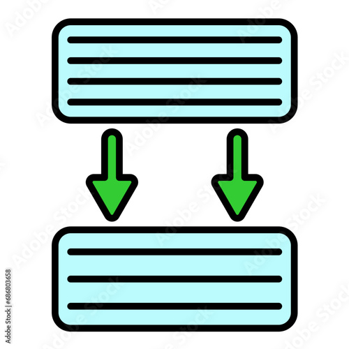 Sentence Length Flat Multicolor Icon