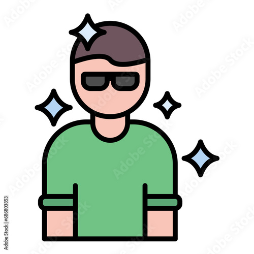 Celebrity Influencers Flat Multicolor Icon