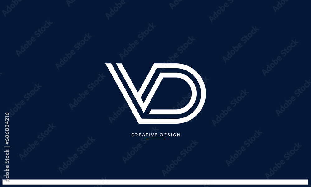 Alphabet letters VD or DV logo monogram