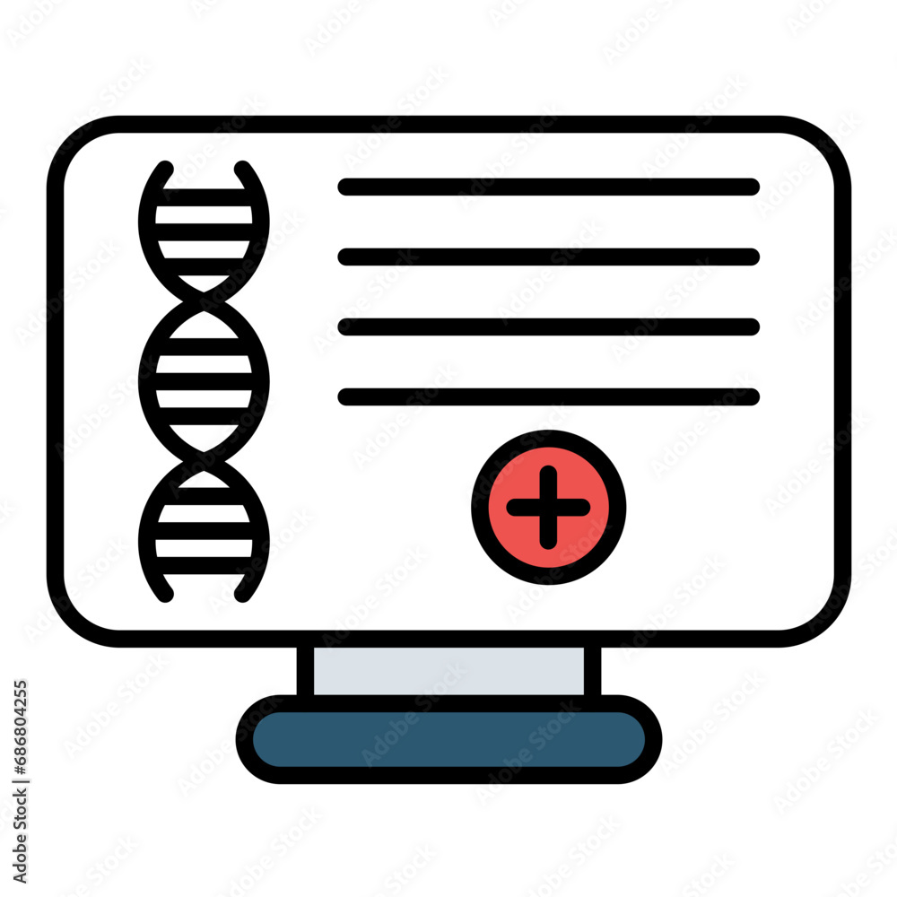 Computational Biology Flat Multicolor Icon Computational Biology Flat Multicolor Icon