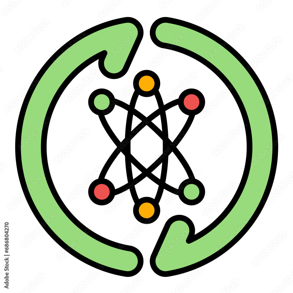 Continuous Updating Flat Multicolor Icon Continuous Updating Flat Multicolor Icon