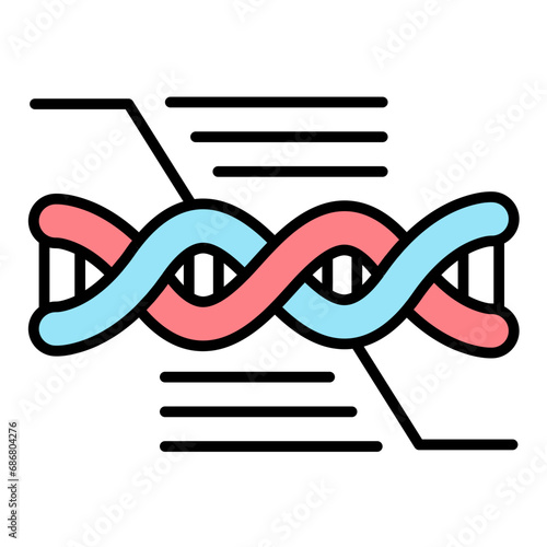 Functional Genomics Flat Multicolor Icon