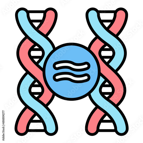 Genetic Comparation Flat Multicolor Icon