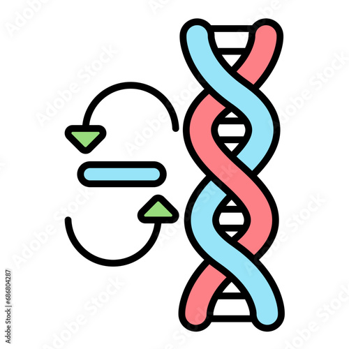 Genetic Modification Flat Multicolor Icon