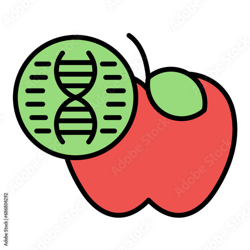 Genetic Modification Food Flat Multicolor Icon