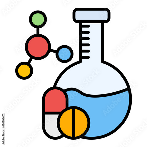 Pharmaceutical Engineering Flat Multicolor Icon