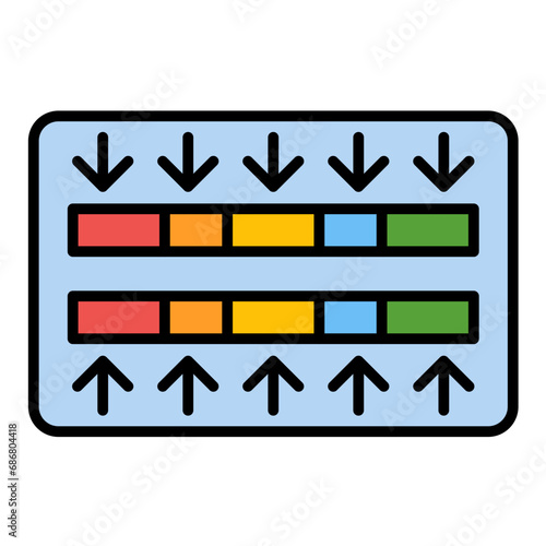 Sequence Alignment Flat Multicolor Icon