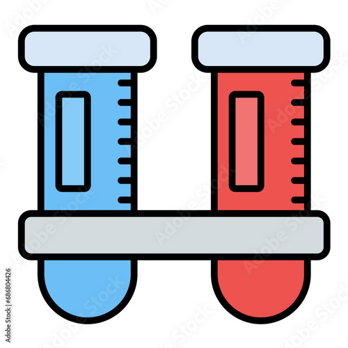 Test Tube Flat Multicolor Icon