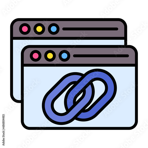 Backlink Flat Multicolor Icon