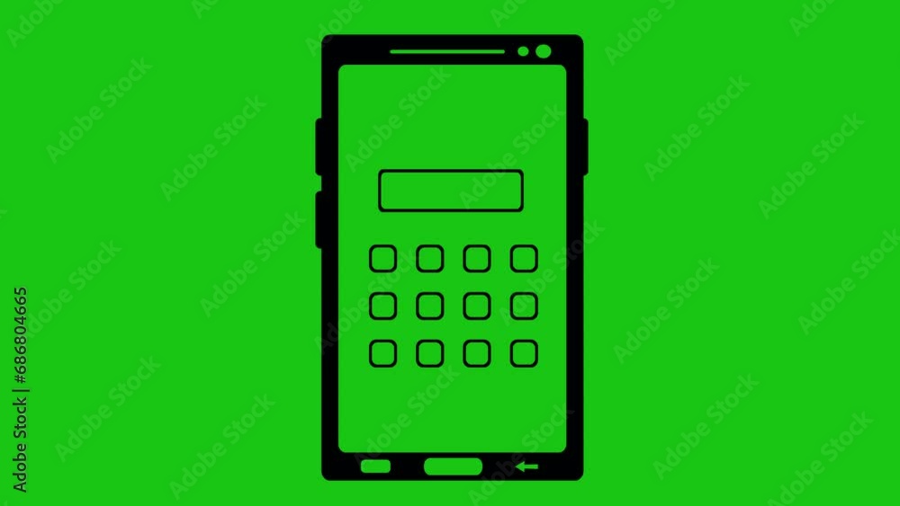 video animation black icon password security code of smartphone or mobile phone object. On a green chroma key background video animation black icon password security code of smartphone or mobile phone object. On a green chroma key background