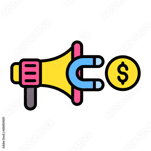 Cost Per Lead Flat Multicolor Icon