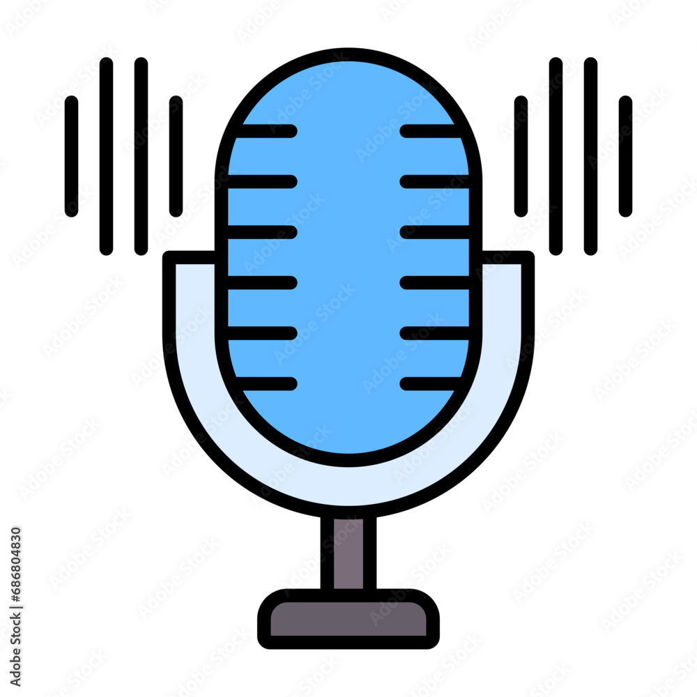 Podcast Flat Multicolor Icon