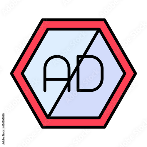 Ad Blocker Flat Multicolor Icon