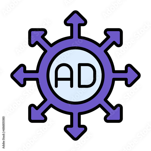 Advertising Submission Flat Multicolor Icon