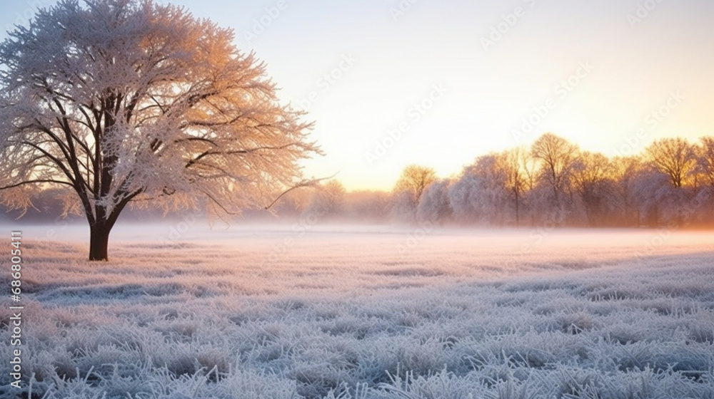 Winter Silence: A serene scene of frosted grass in a tranquil meadow, conveying the hushed beauty of winter's icy embrace. Winter Silence: A serene scene of frosted grass in a tranquil meadow, conveying the hushed beauty of winter's icy embrace.