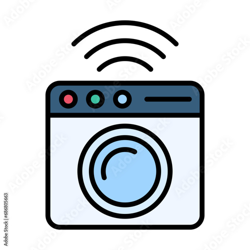 Laundry Flat Multicolor Icon