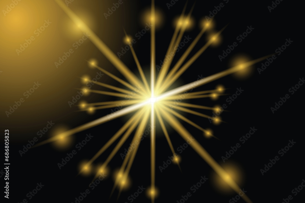 Naklejka premium White lens vector flare with realistic style