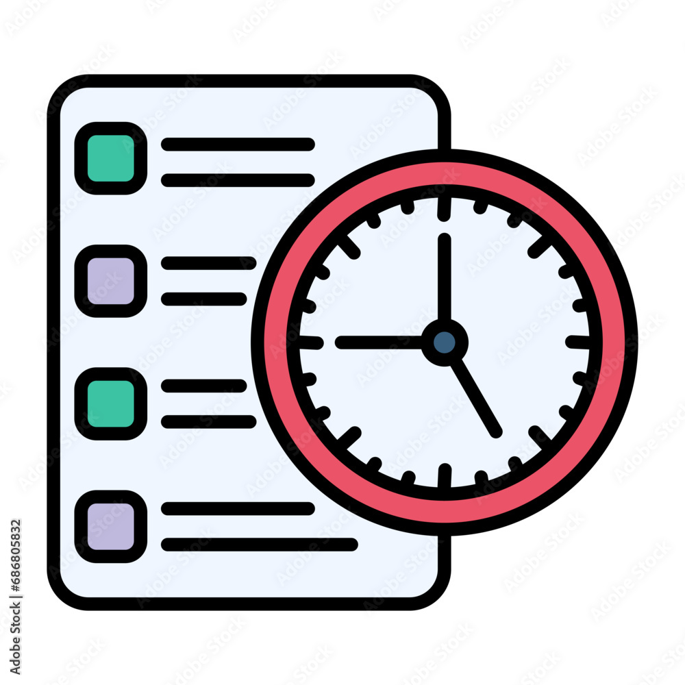 Time Management Flat Multicolor Icon Time Management Flat Multicolor Icon