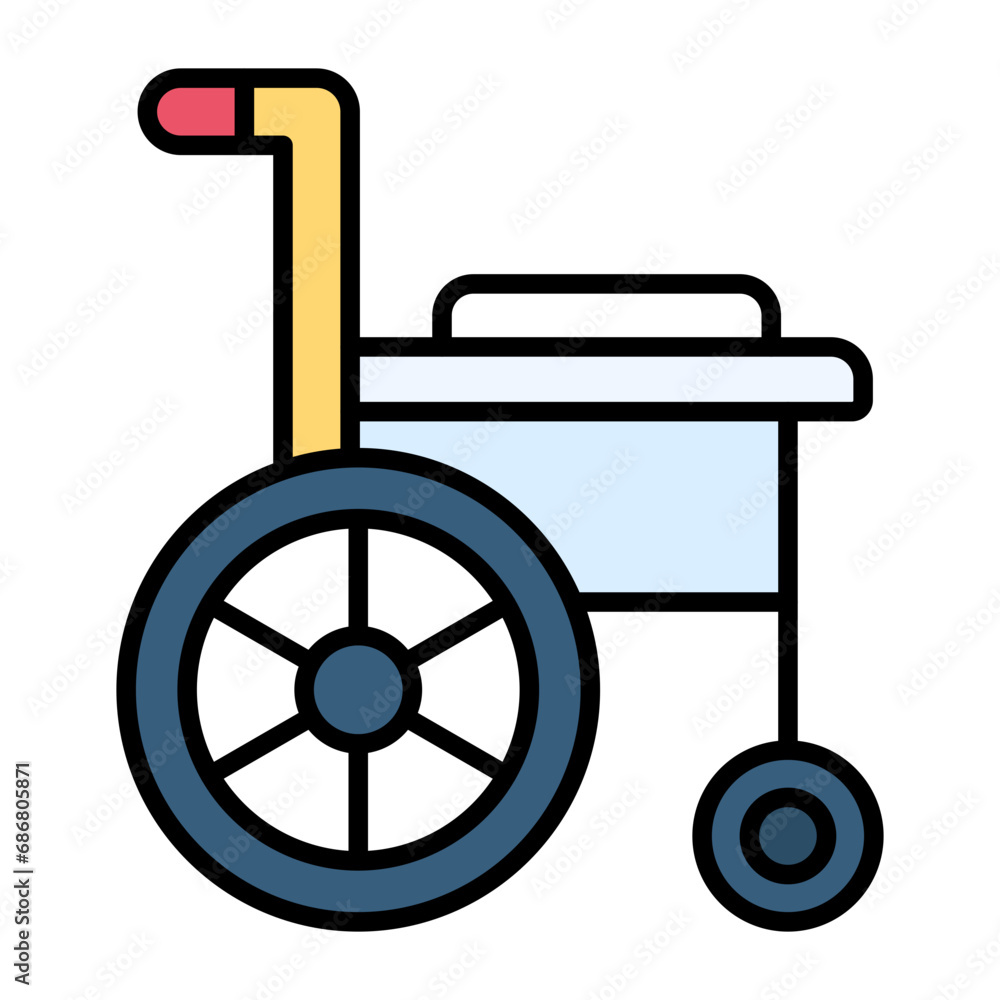 Wheelchair Flat Multicolor Icon Wheelchair Flat Multicolor Icon
