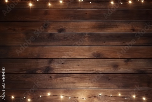 Holzwand Beleuchtung Warme Lichterkette Rustikal Hintergrund Textur Gemütlich Ambiente Home Decor Design Innenarchitektur photo