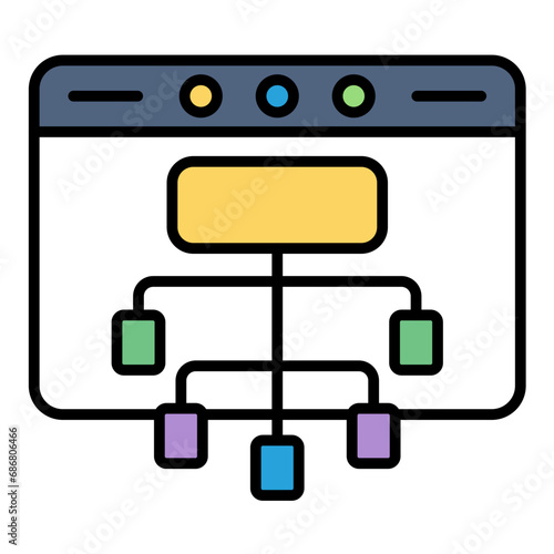 Front End Development Flat Multicolor Icon