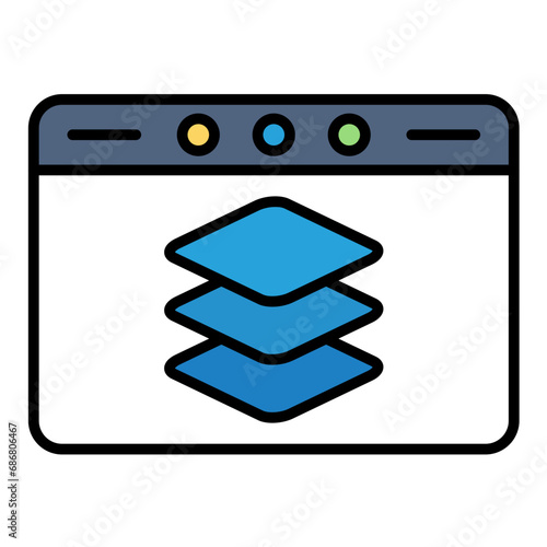Full Stack Developer Flat Multicolor Icon