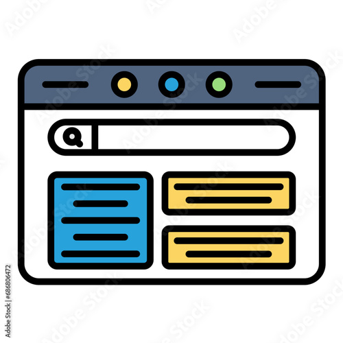 Web Design Flat Multicolor Icon