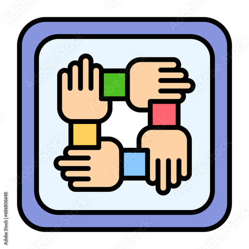 Cooperation Flat Multicolor Icon