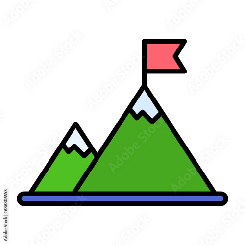 Get On Top Flat Multicolor Icon