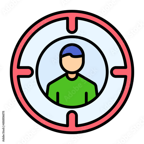 Head Hunting Flat Multicolor Icon
