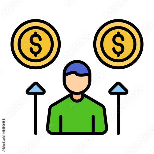 Making Money Flat Multicolor Icon